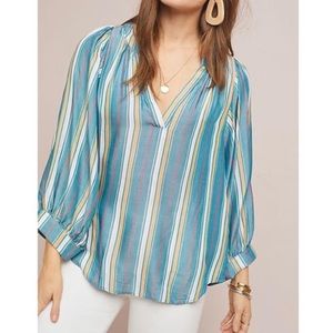 Maeve striped balloon blouse - pink